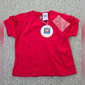 April Cornell Girls Red Ruffle Shirt